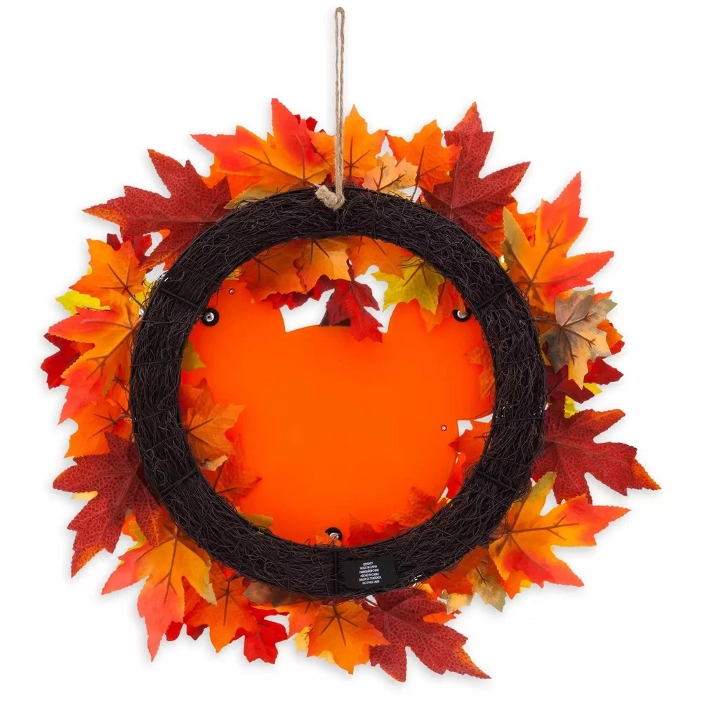 Disney Parks 2024 Halloween Mickey Mouse Jack o Lantern Pumpkin Wreath 16